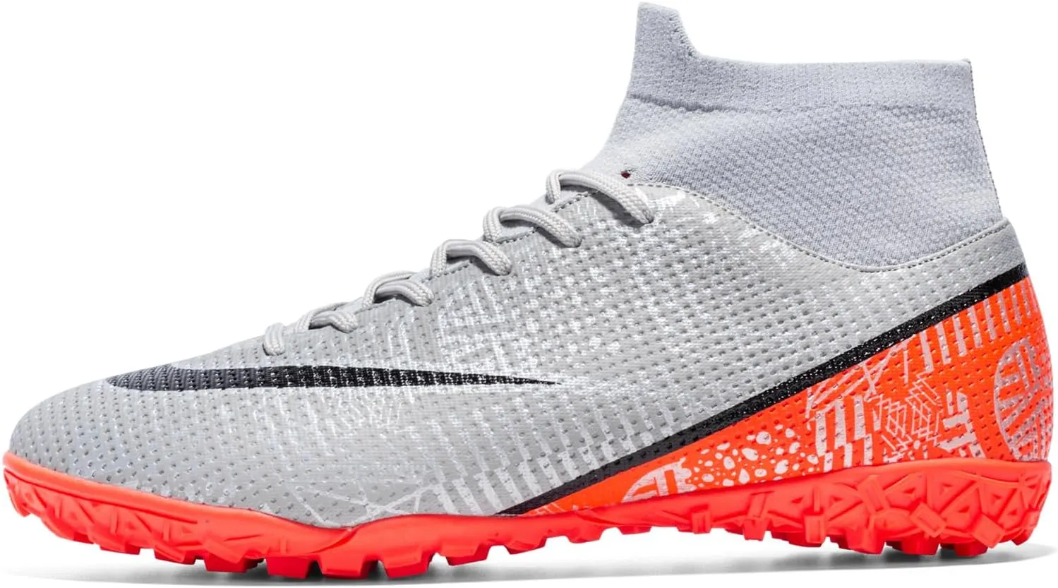 Kids Soccer Shoes Turf Boys Soccer Cleats Youth Spike TF High-Top Indoor Futsal Football Boots Athletic Sport Training