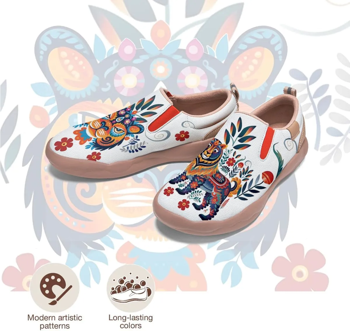 Kids Travel Shoes Girls Loafers - Boys Sneakers Animal Painted Slip On Walking Comfortable