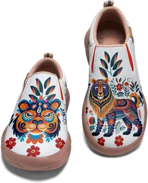 Kids Travel Shoes Girls Loafers - Boys Sneakers Animal Painted Slip On Walking Comfortable
