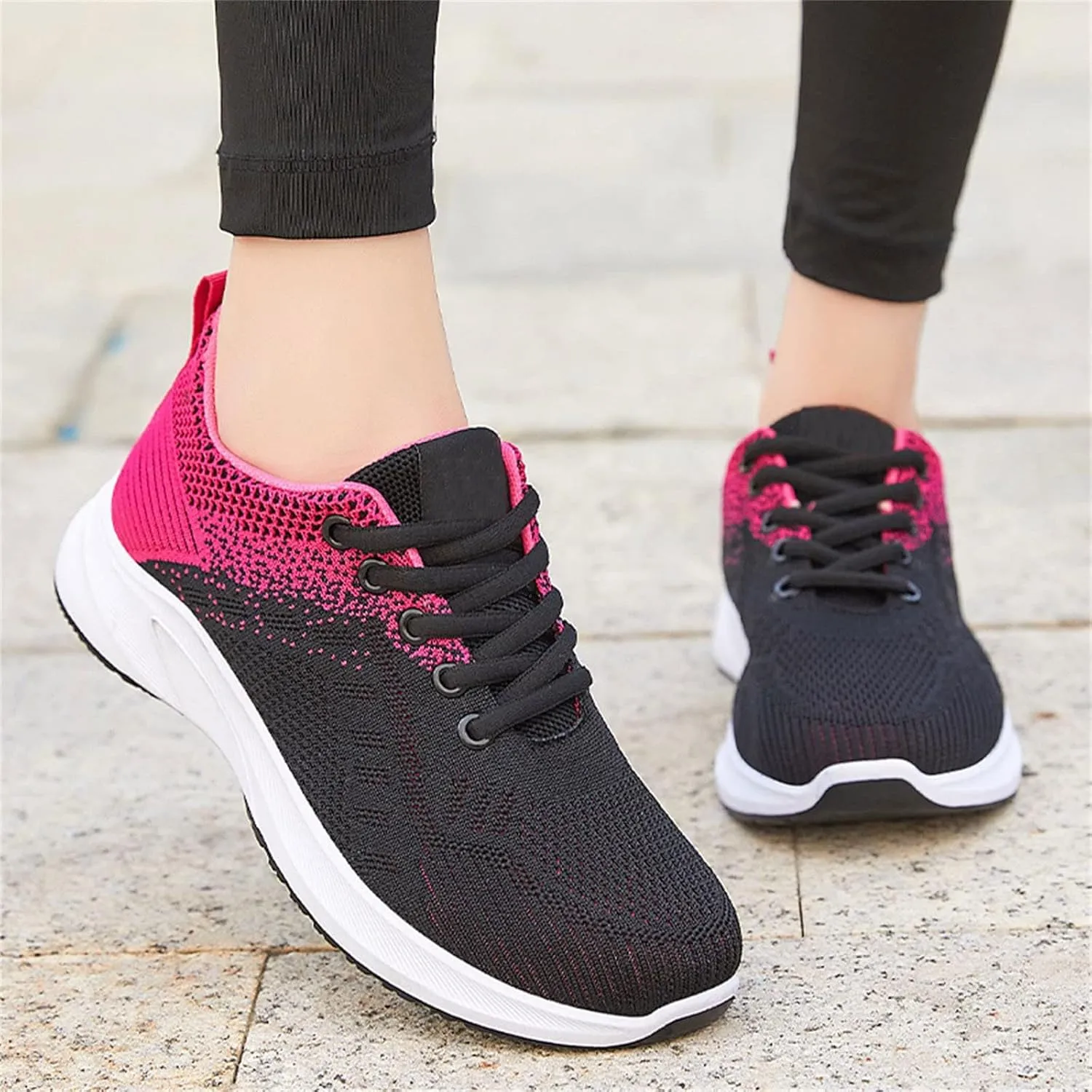 Kubbon Womens Sneakers Casual Walking Athletic Non Slip Sneakers Lightweight Fashion Sport Sneakers Light-Weight Mesh Athletic Style for Bowlers