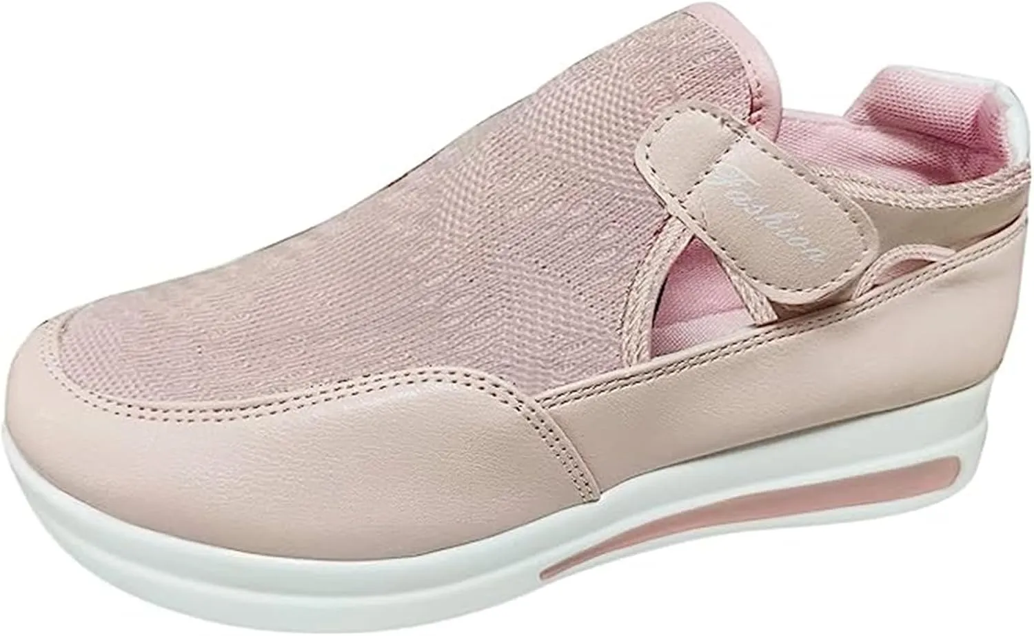 Ladmiple Shoes For Women Sneakers Trendy Slip On Walking Shoes Non Slip Lightweight Fashion Lace Up Platform Loafers