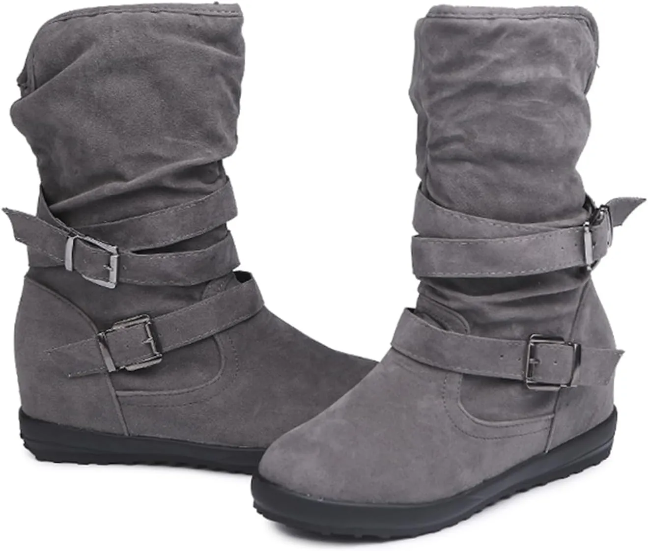 Ladmiple Snow Boots For Women Wide Width Winter Boots Slip on Fur Lined Lightweight Cold Weather Warm Ankle Booties Shoes