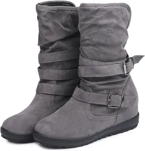 Ladmiple Snow Boots For Women Wide Width Winter Boots Slip on Fur Lined Lightweight Cold Weather Warm Ankle Booties Shoes