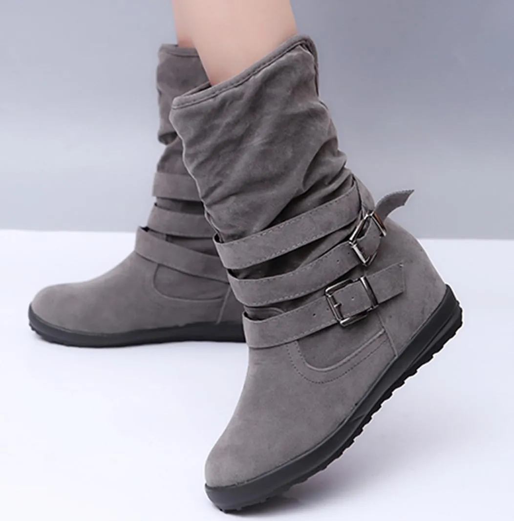 Ladmiple Snow Boots For Women Wide Width Winter Boots Slip on Fur Lined Lightweight Cold Weather Warm Ankle Booties Shoes