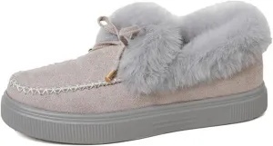 Ladmiple Winter Boots For Women 2024 Fashion Snow Warm Ankle Booties Fur Lined Anti-Slip Outdoor Slip On Loafers Shoes