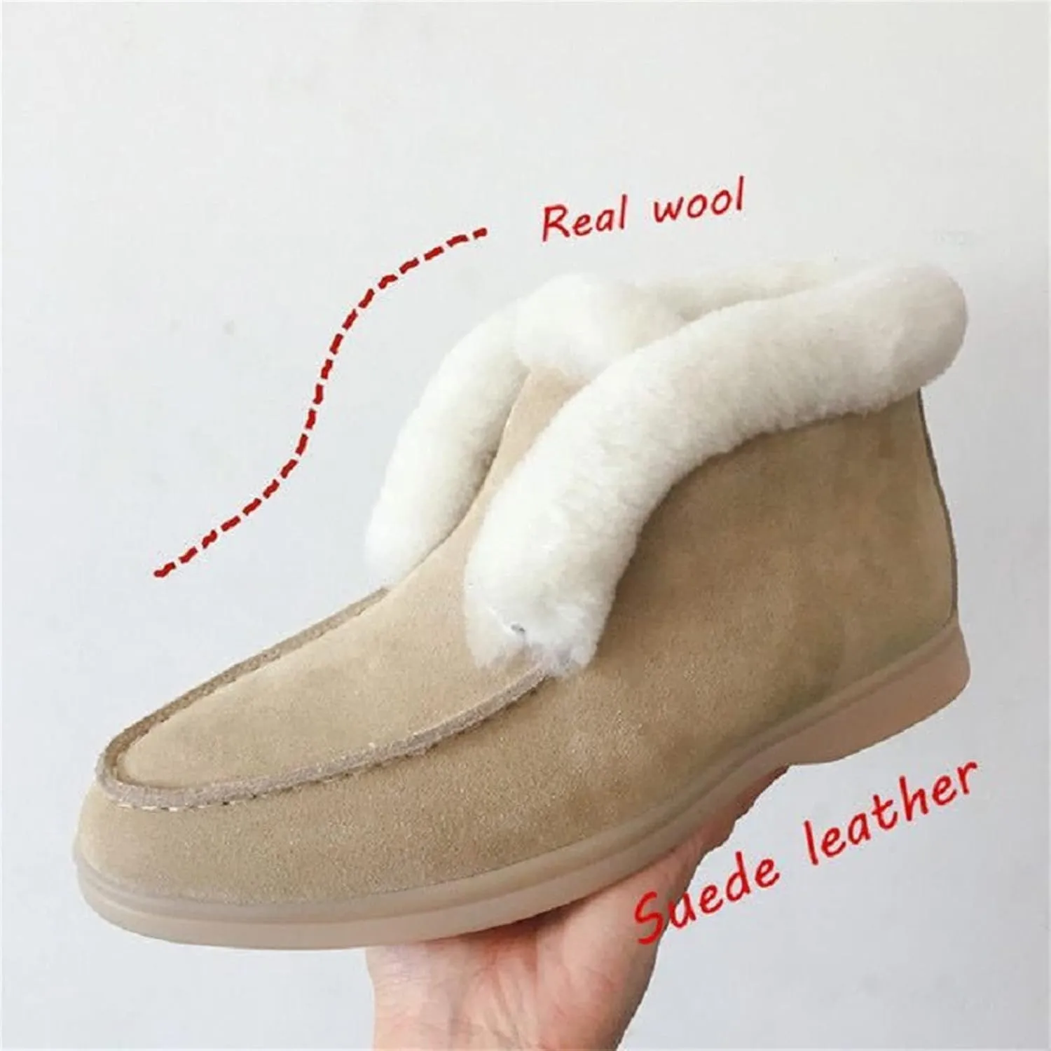 Ladmiple Winter Dress Boots For Women 2024 Warm Fur Lined Snow Ankle Booties Fashion Comfortable Slip On Loafers Shoes