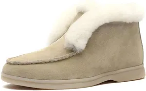 Ladmiple Winter Dress Boots For Women 2024 Warm Fur Lined Snow Ankle Booties Fashion Comfortable Slip On Loafers Shoes