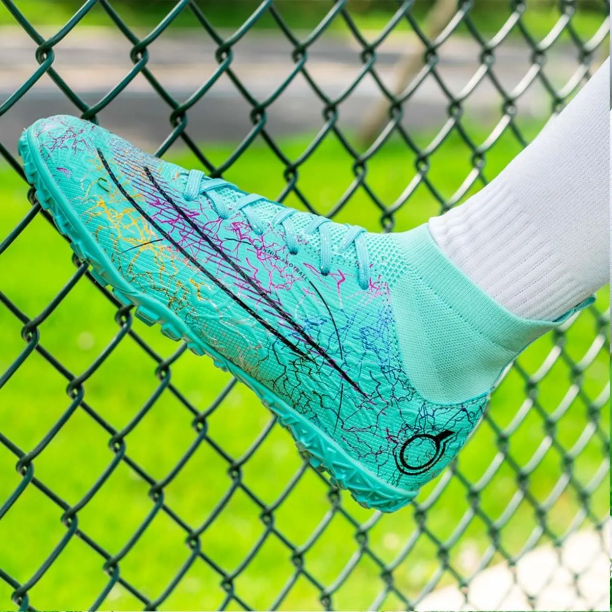 MEBAMY Unisex High top Soccer Boots Outdoor Athletic Sneaker Turf Football Shoes SD