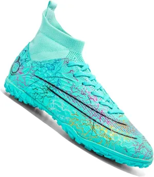 MEBAMY Unisex High top Soccer Boots Outdoor Athletic Sneaker Turf Football Shoes SD