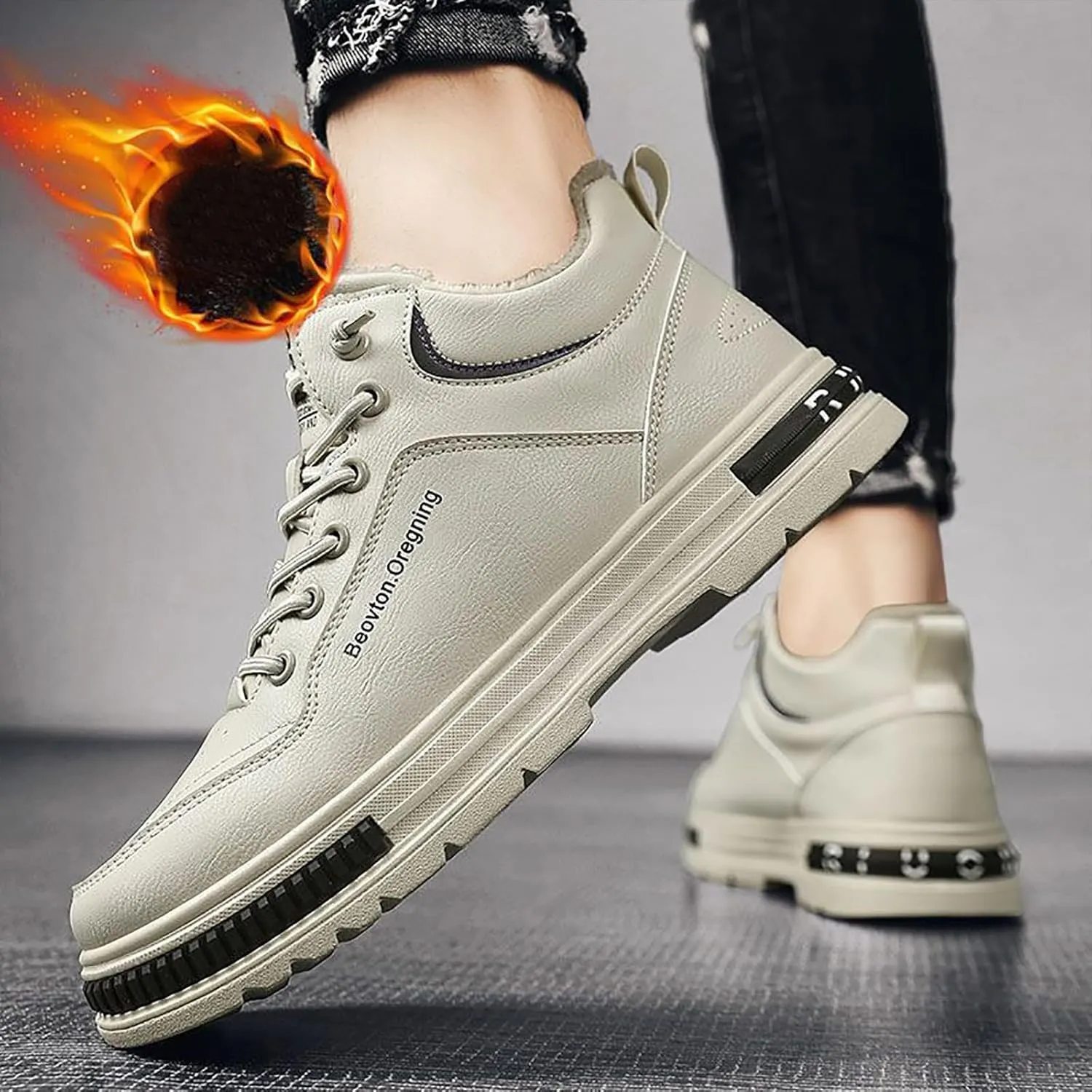Men and Winter High Top Casual Shoes Plush and Thick Cotton Shoes New Versatile Trendy Sports Sneaker Insoles Men