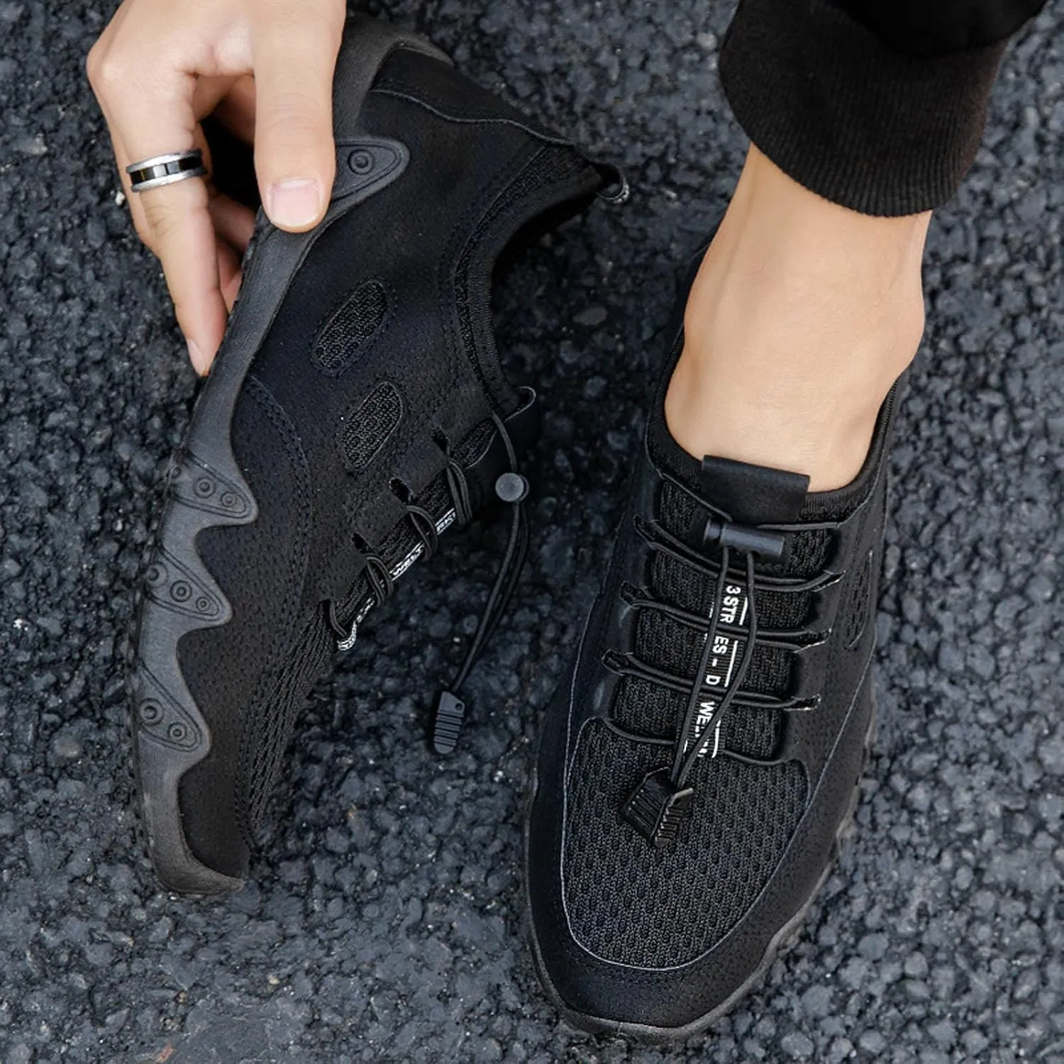 Men Slip on Walking Shoes Comfortable Memory Foam Breathable Fashion Sneakers Non Slip Travel Jogging Training Gym Shoes Wide Width