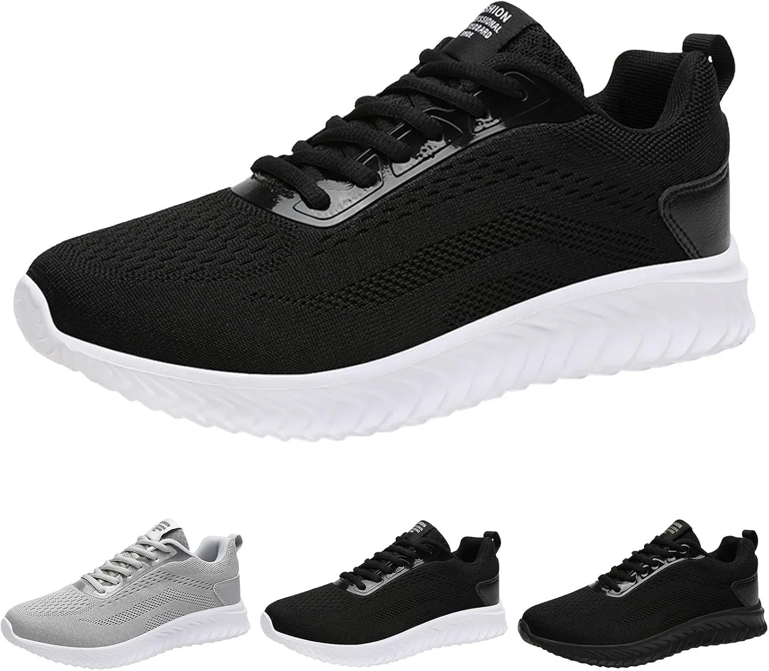Men Sports Shoes Fashion New Pattern Simple Solid Flat Bottom Comfortable Lace Up Mesh Breathable Mens Sneaker Storage