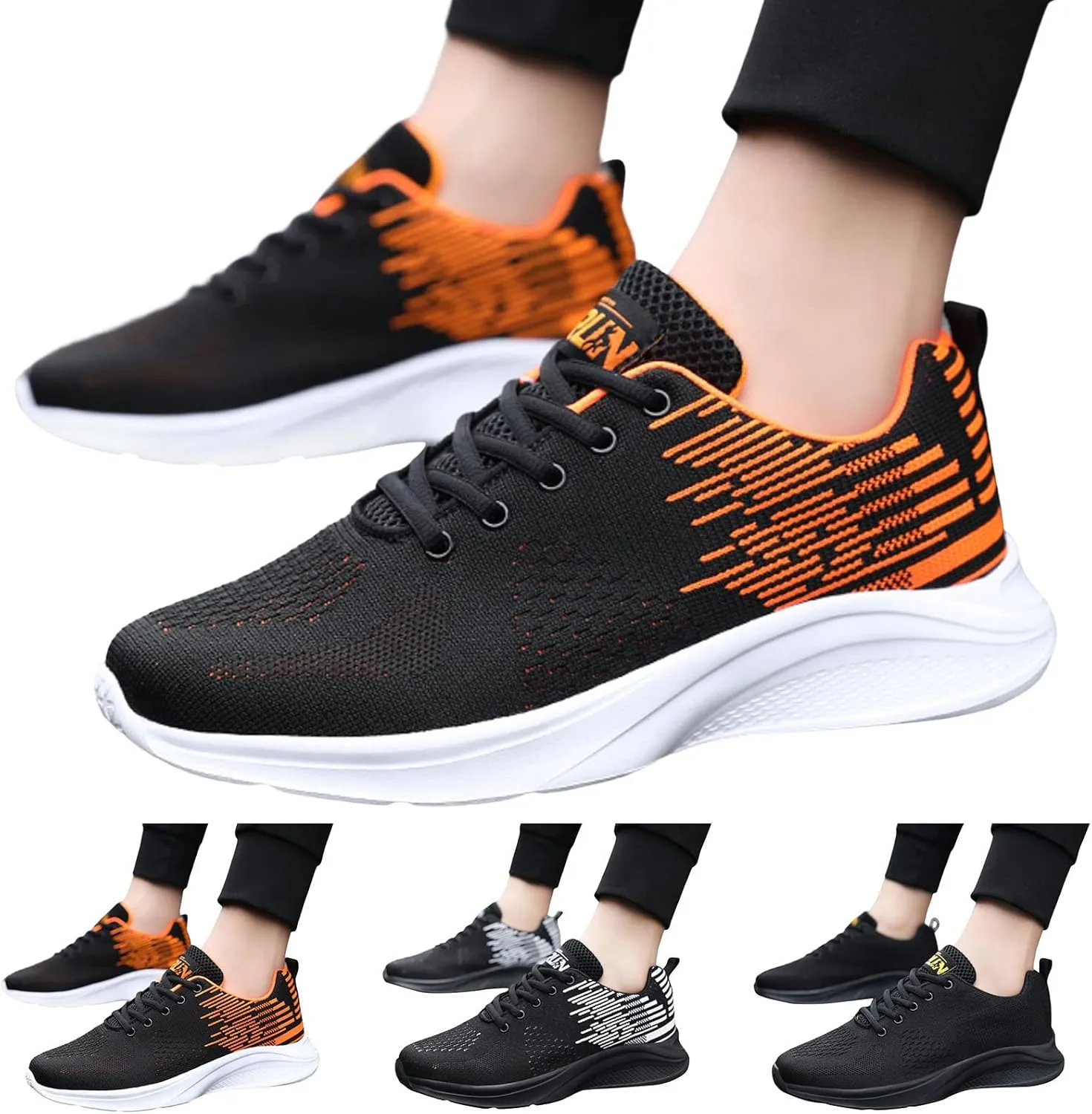 Men Sports Shoes New Summer Fashion Color Matching Flat Bottom Non Slip Mesh Breathable and Mens Sneaker Shoes