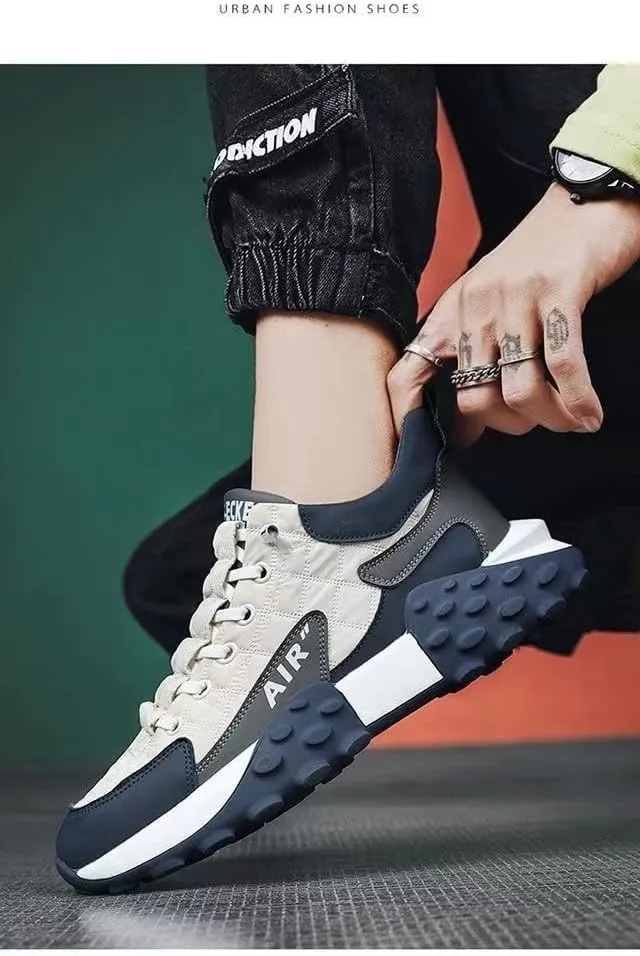 Mens Air Cushion Casual Shoes, Elastic Band Breathable Running Shoes, Athletics Sport Trainer Tennis Basketball Shoes