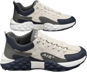 Mens Air Cushion Casual Shoes, Elastic Band Breathable Running Shoes, Athletics Sport Trainer Tennis Basketball Shoes