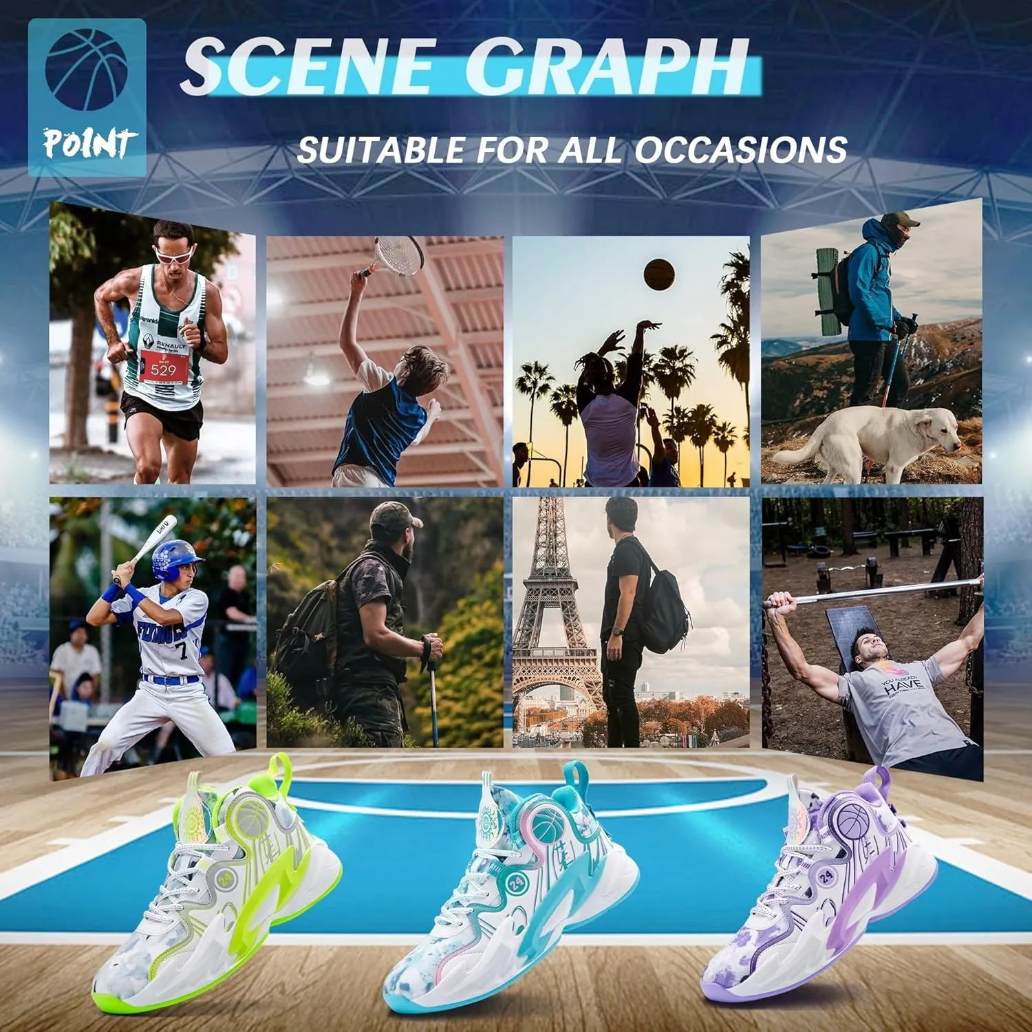 Men's Basketball Shoes are Breathable Fashionable Athletic Non Slip Wear-Resistant Training Boots