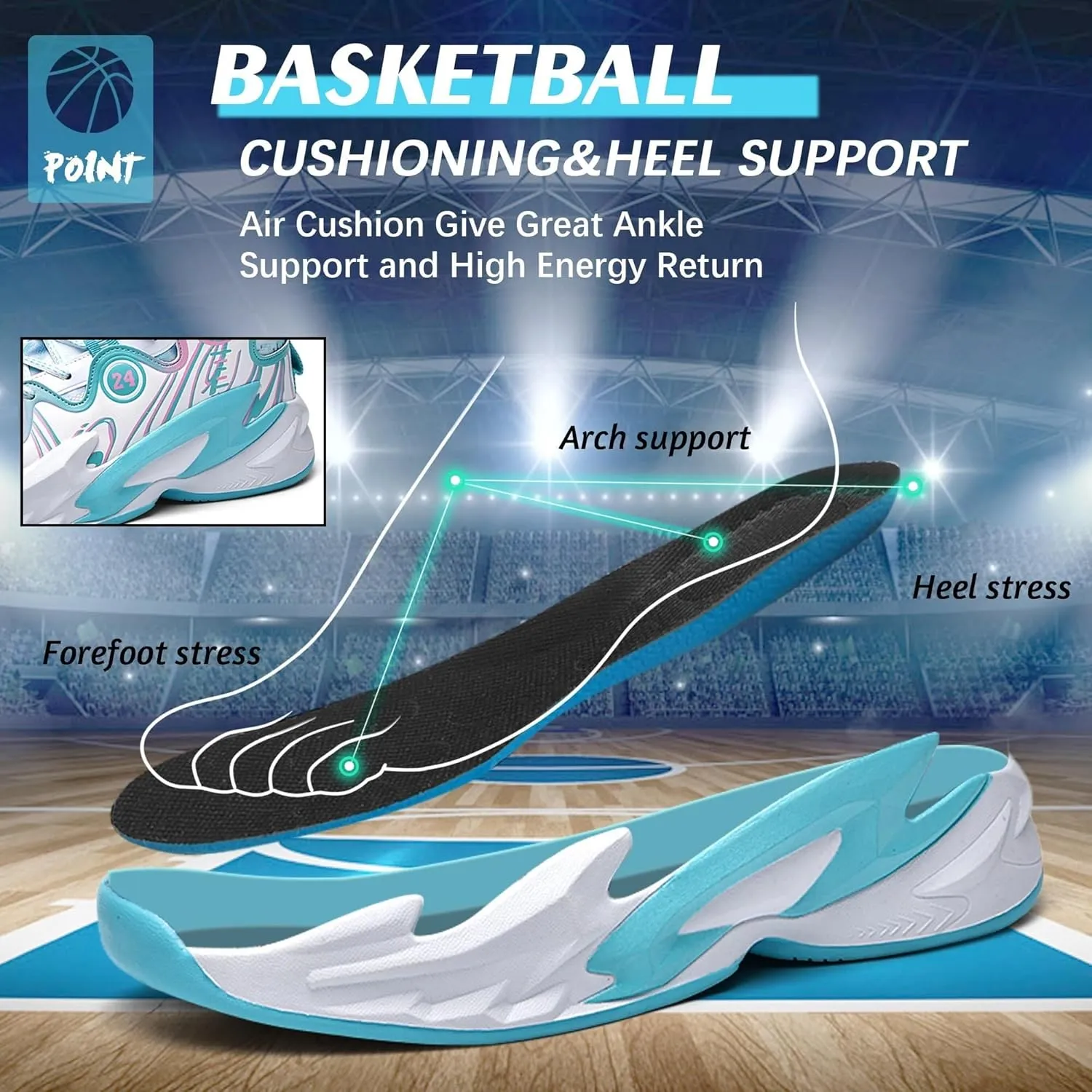Men's Basketball Shoes are Breathable Fashionable Athletic Non Slip Wear-Resistant Training Boots