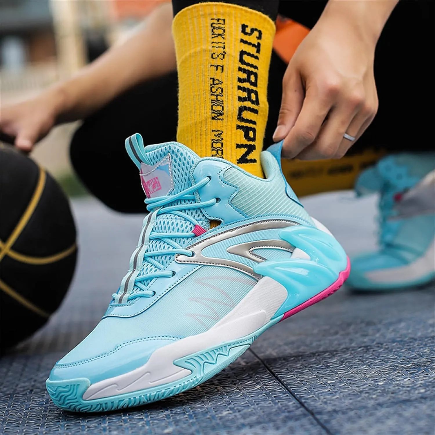 Mens Basketball Shoes Breathable Running Shoes Non Slip Outdoor Youth Fashion Sneakers Sport Trainer Tennis Shoes