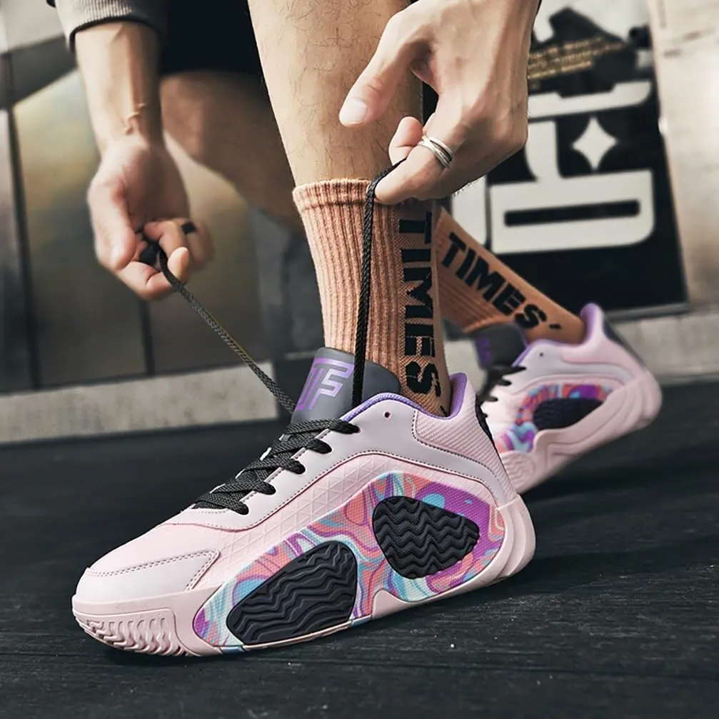 Men's Basketball Shoes High Top Lightweight Fashionable Anti Slip Breathable Sports Training Boots