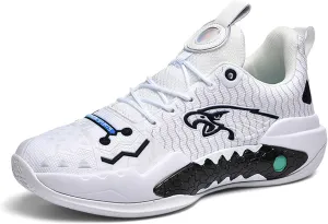 Men's Basketball Shoes Indoor or Outdoor Non-Slip Rebound Training Sneakers Women's Lightweight Breathable Fitness Tennis Running Shoes Outdoor Fashion Fluorescent Shoes