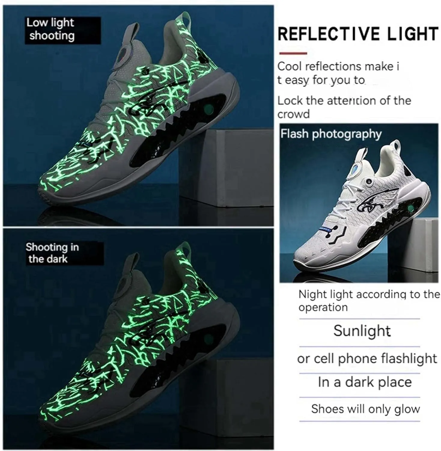 Men's Basketball Shoes Indoor or Outdoor Non-Slip Rebound Training Sneakers Women's Lightweight Breathable Fitness Tennis Running Shoes Outdoor Fashion Fluorescent Shoes