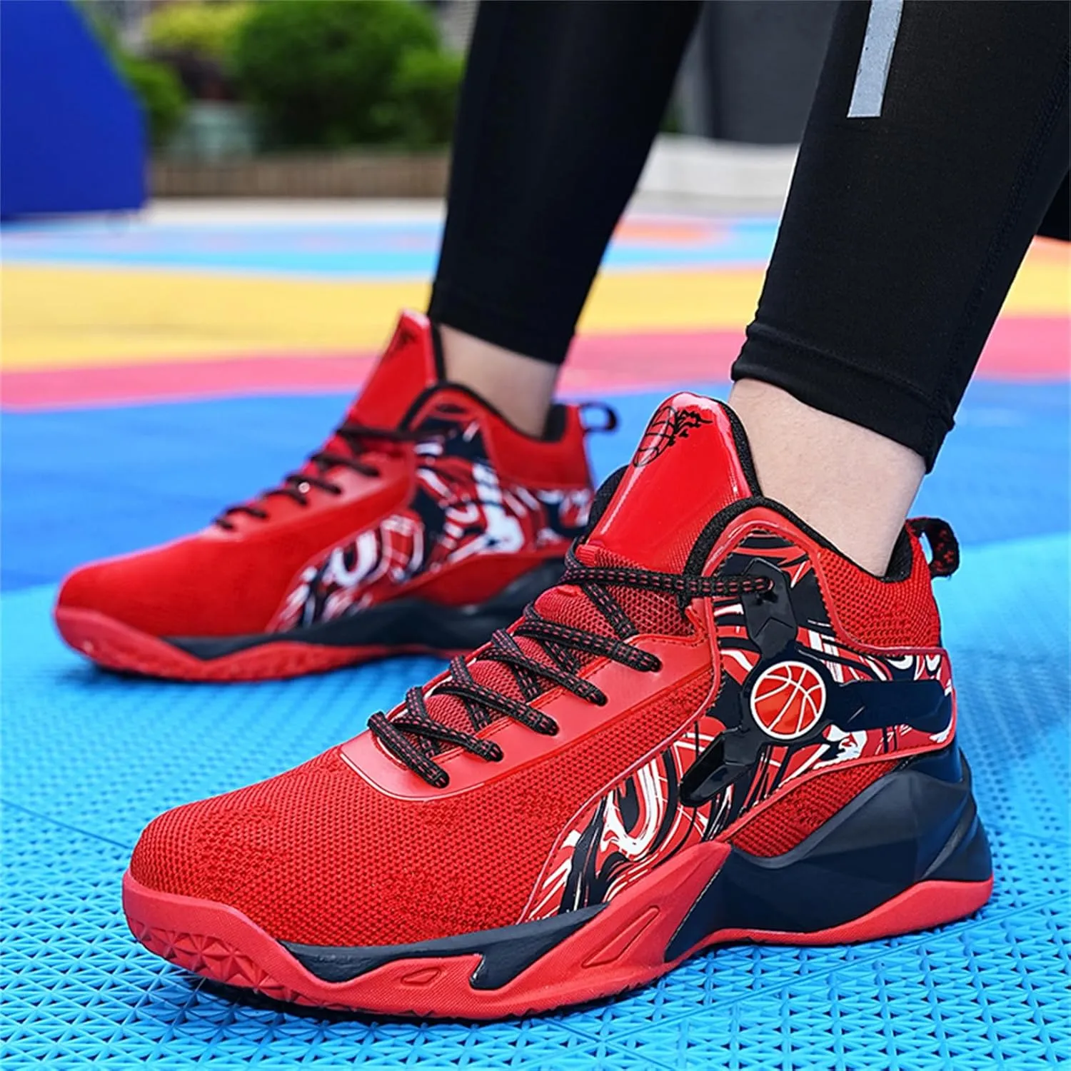 Men's High Top Mesh Breathable Basketball Shoes Athletic Sneakers Gym Fashion Trainers Tennis Casual Walking Shoes