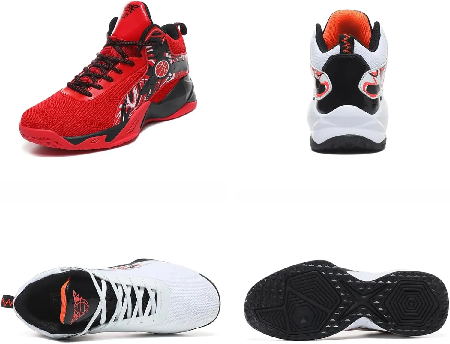 Men's High Top Mesh Breathable Basketball Shoes Athletic Sneakers Gym Fashion Trainers Tennis Casual Walking Shoes