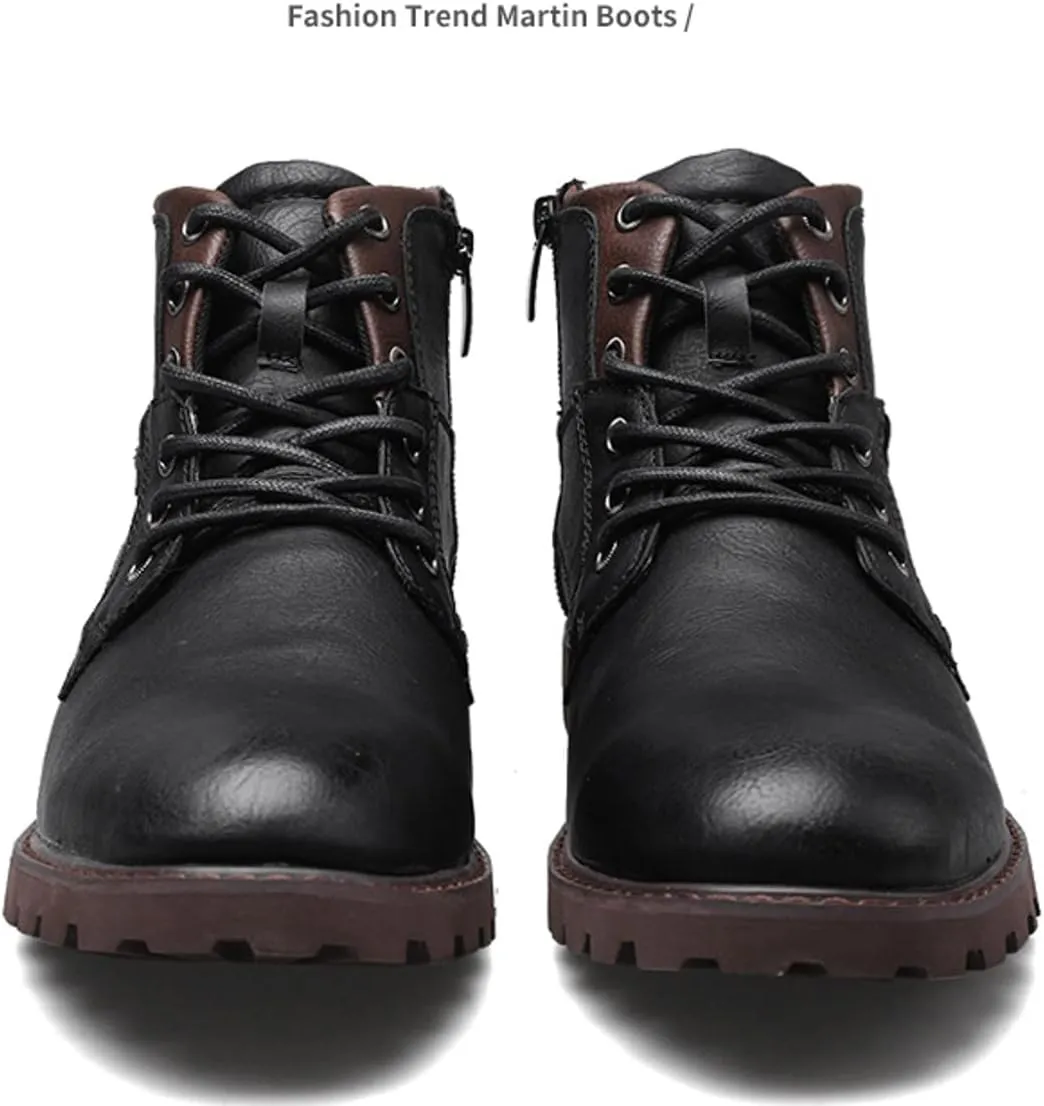 Men's Hiking Boots Waterproof Casual Chukka Boots for Men Ankle Leather Winter Warm Lining Snow Hiking Boots for Men Outdoor Non-Slip Walking Shoes Casual Chukka Boots Motorcycle Boots Business Shoe