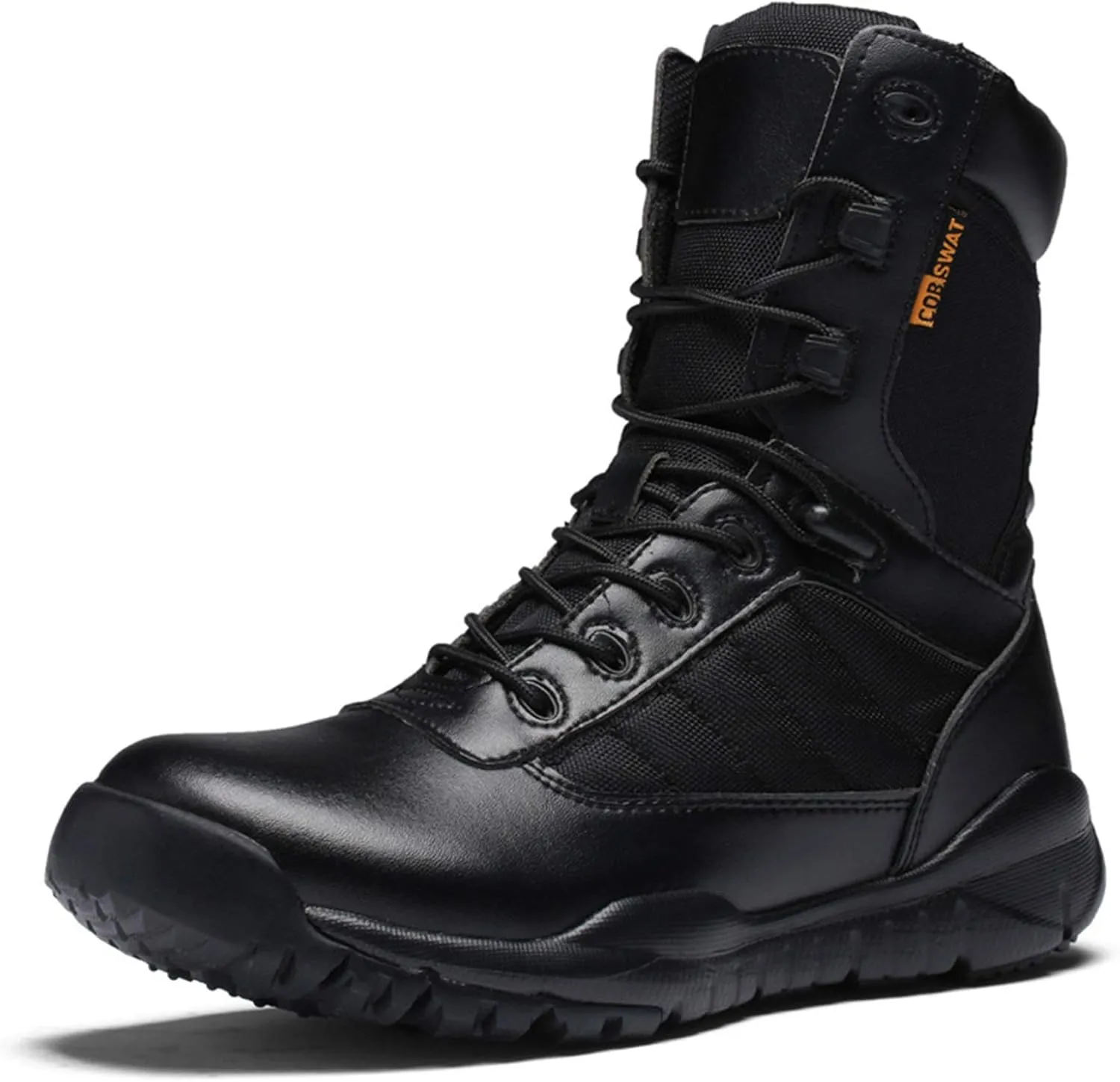 Mens Leather Military Boots Training Wearable Desert Combat Boots, for Hiking, Hunting, Working, Walking,40