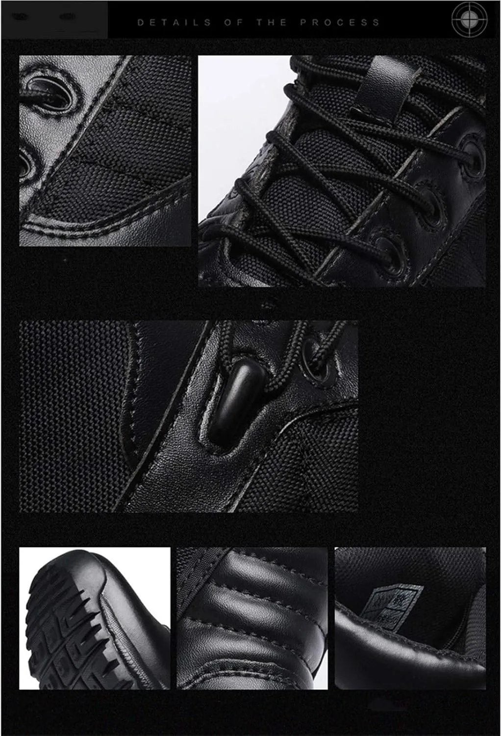 Mens Leather Military Boots Training Wearable Desert Combat Boots, for Hiking, Hunting, Working, Walking,40