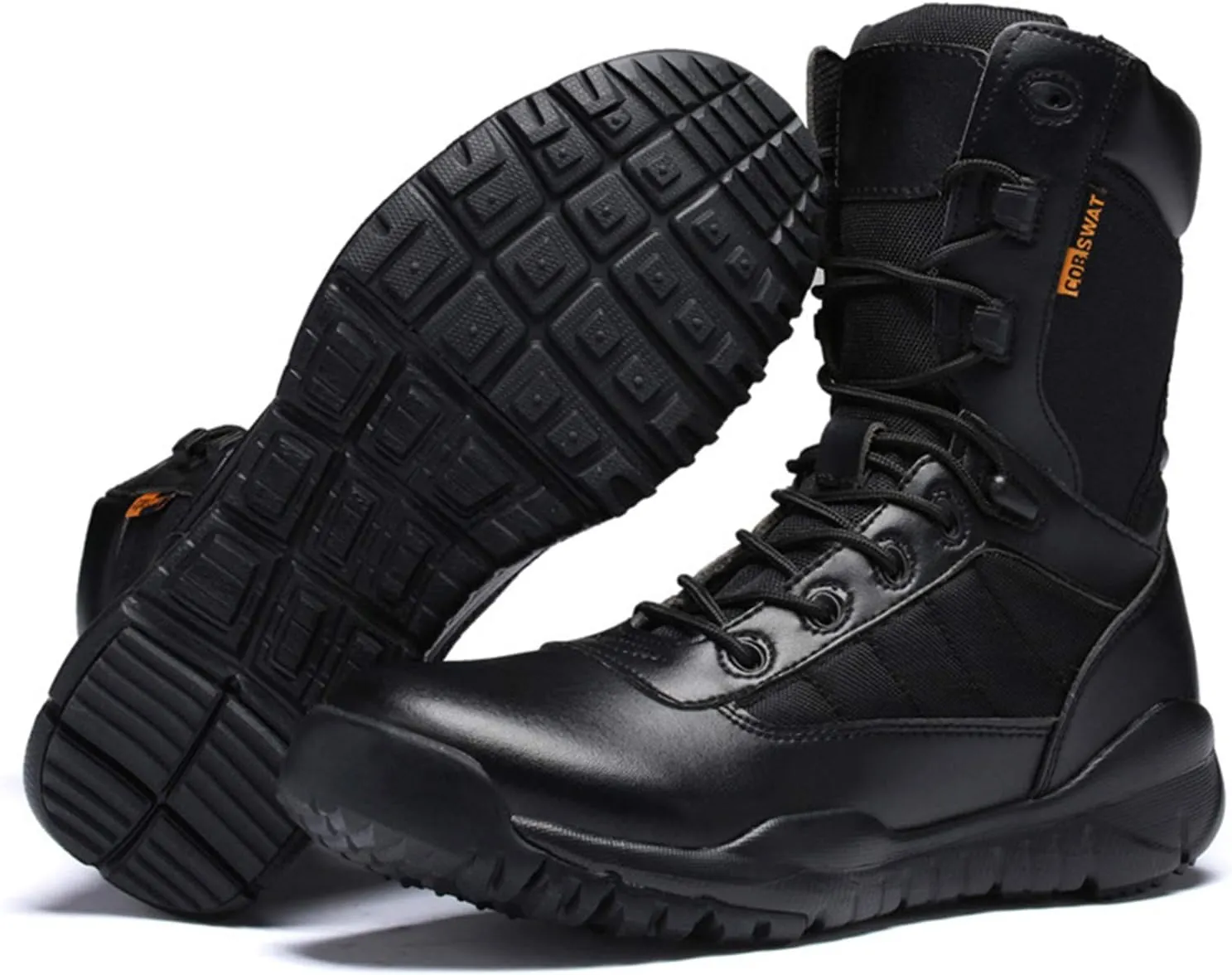 Mens Leather Military Boots Training Wearable Desert Combat Boots, for Hiking, Hunting, Working, Walking,40