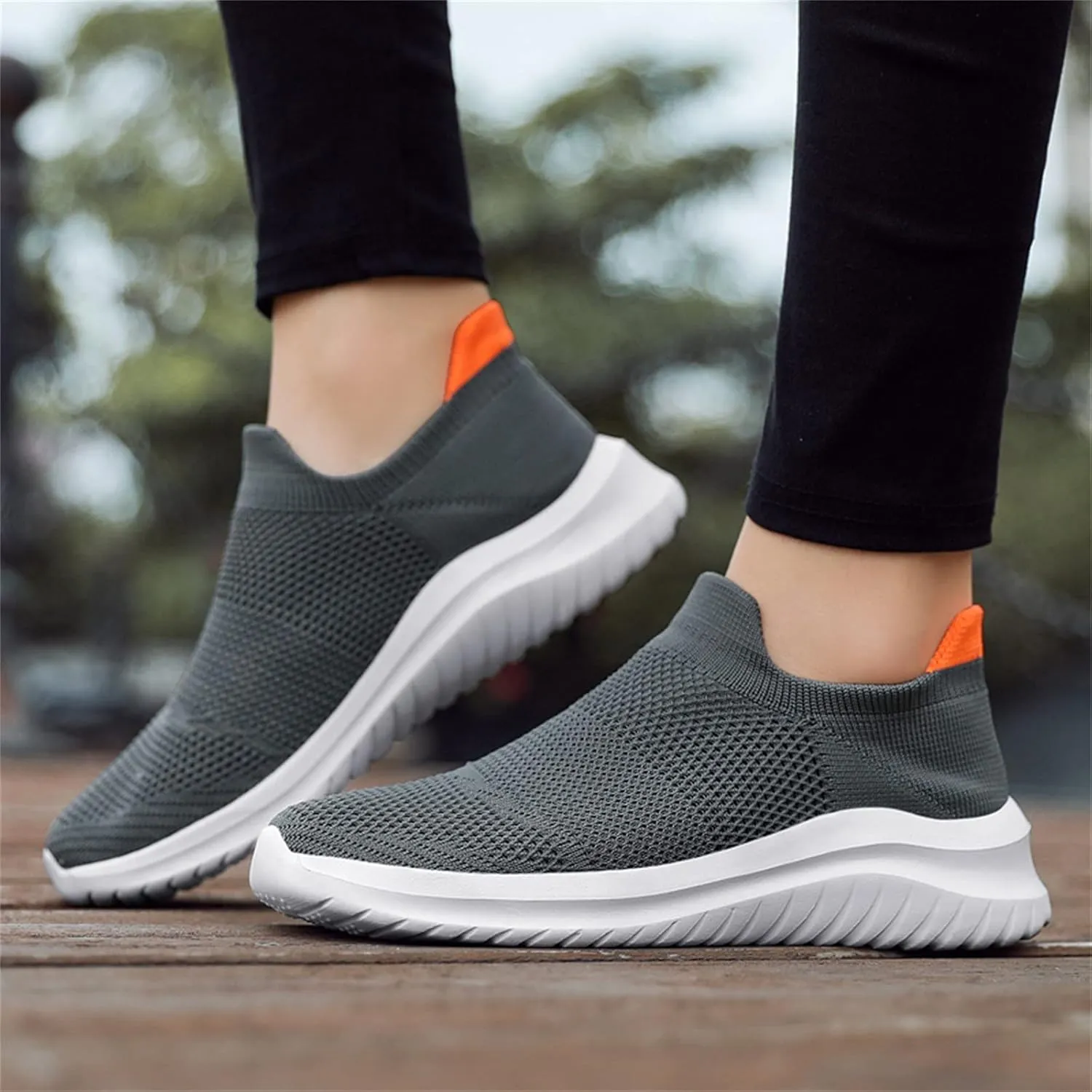 Men's Mesh Sneakers Womens Slip On Sneakers with Arch Support Shoes for Women Round Toe Slip On Casual Women Loafers Womens White Sneakers Wide Width