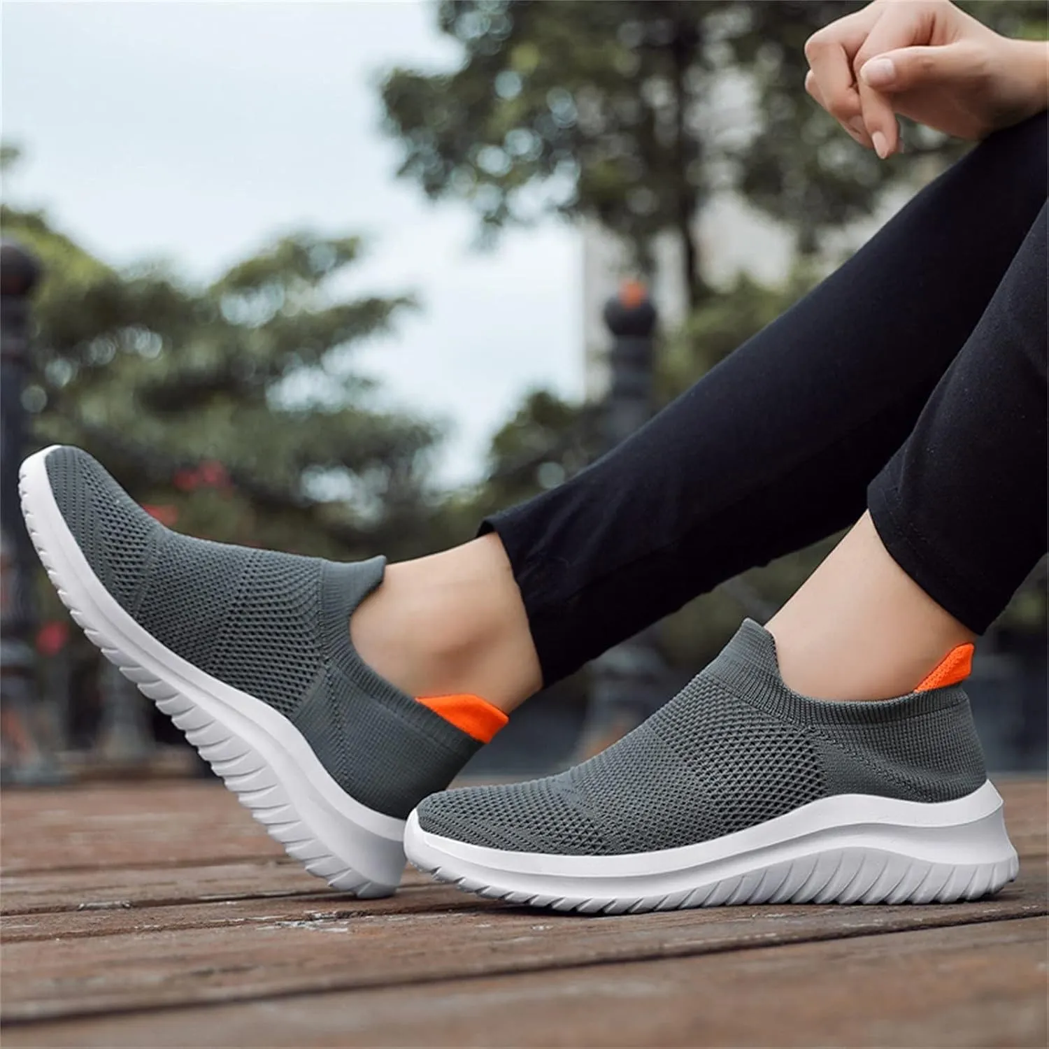 Men's Mesh Sneakers Womens Slip On Sneakers with Arch Support Shoes for Women Round Toe Slip On Casual Women Loafers Womens White Sneakers Wide Width