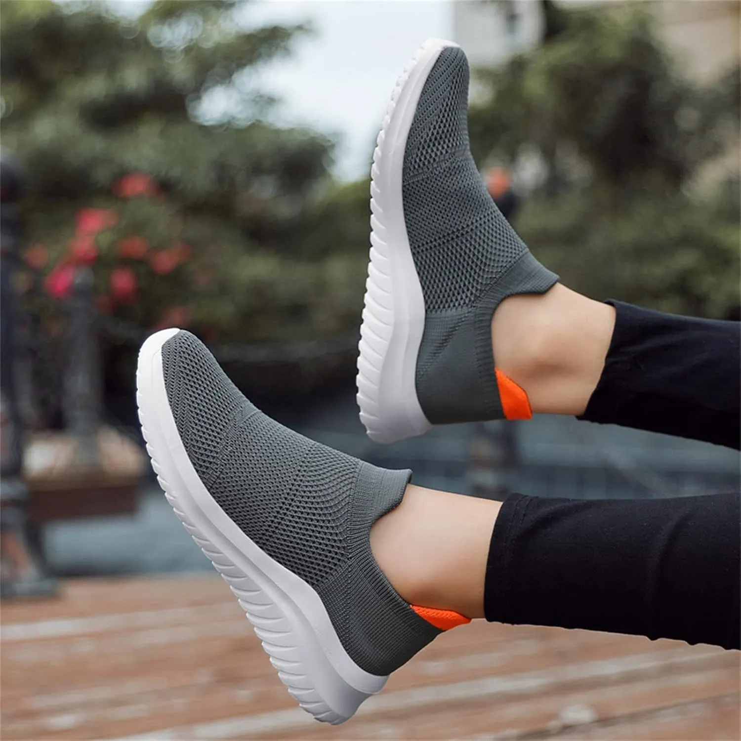 Men's Mesh Sneakers Womens Slip On Sneakers with Arch Support Shoes for Women Round Toe Slip On Casual Women Loafers Womens White Sneakers Wide Width