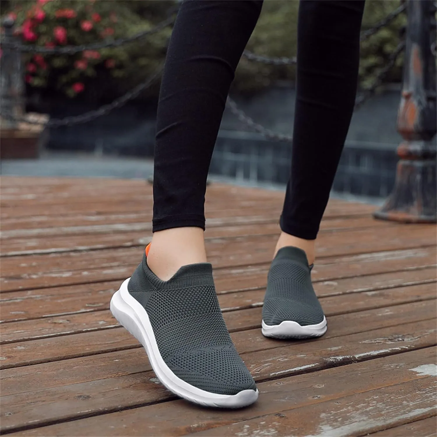 Men's Mesh Sneakers Womens Slip On Sneakers with Arch Support Shoes for Women Round Toe Slip On Casual Women Loafers Womens White Sneakers Wide Width