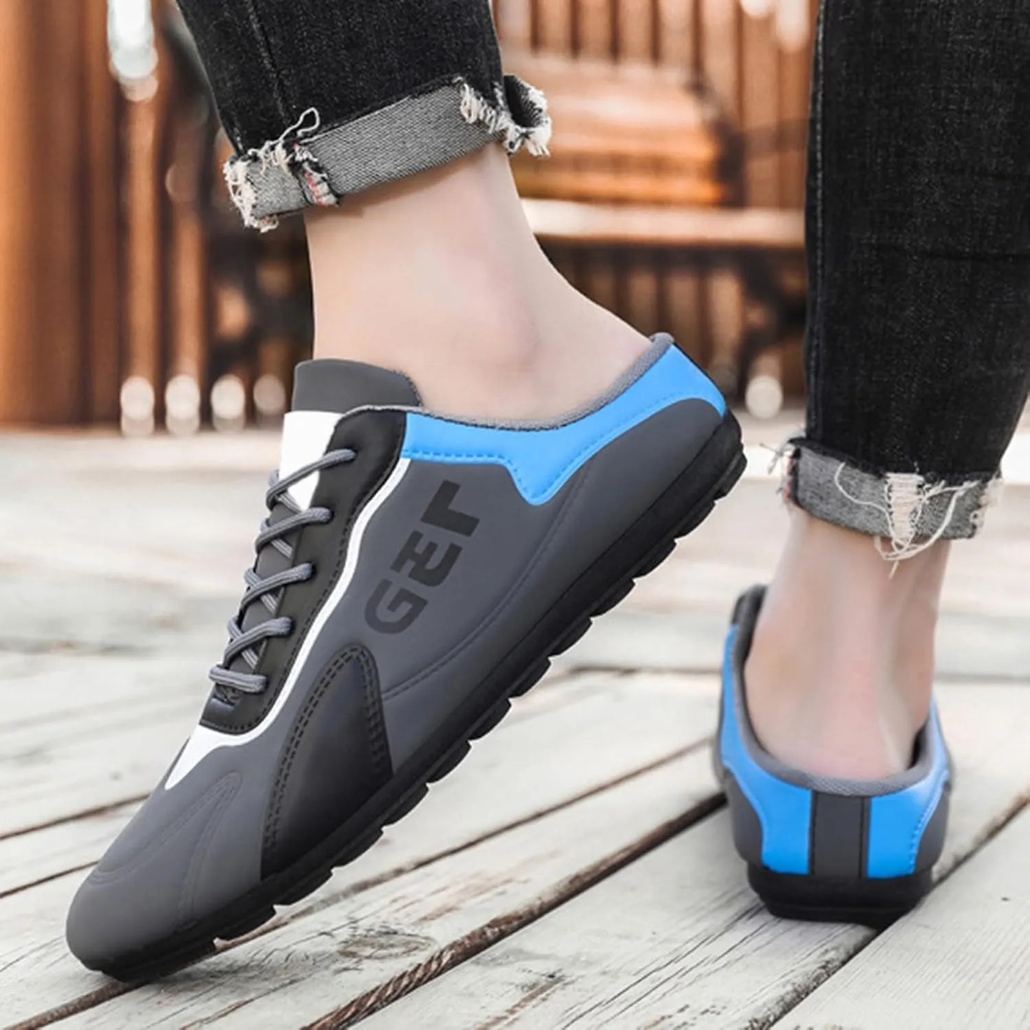 Men's Non Slip Barefoot Minimalist Shoes Breathable Casual Comfortable Walking Sneaker Convenient Slip on Shoes