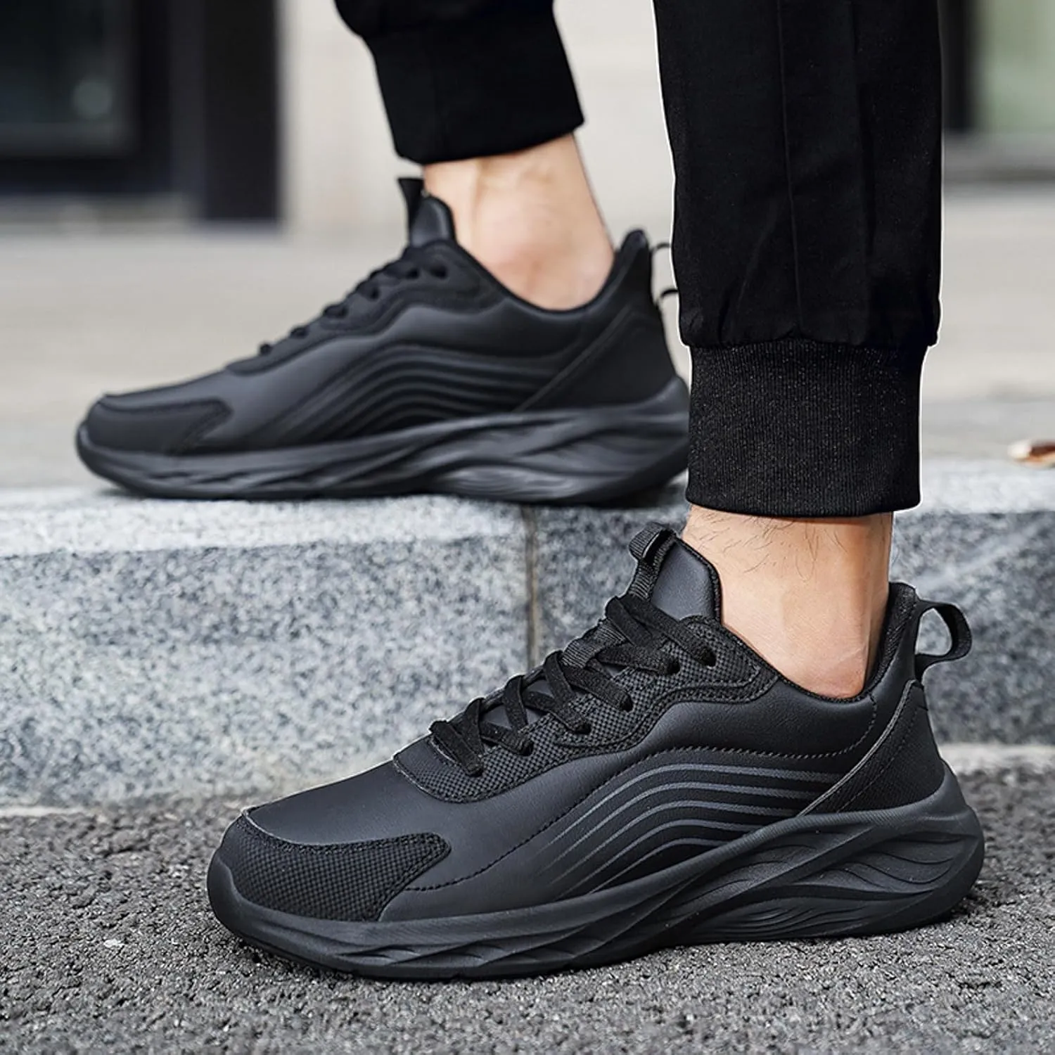 Men's Non Slip Tennis Sneakers Comfortable Breathable Lightweight Tennis Shoe Men's Comfortable Diabetic Shoes