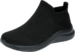 Men's Reathable Stretch Canvas Shoes Breathable Elastic Fly Woven Mesh Sneaker Hook and Loop Orthopedic Sneakers