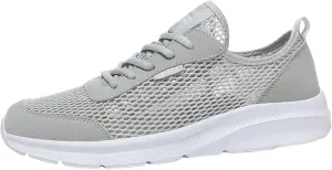 Men's Running Tennis Shoes Breathable Walking Shoes Lace Up Outdoor Casual Mesh Trainer Running (Grey, 13)