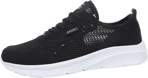 Men's Running Tennis Shoes Breathable Walking Shoes Lace Up Outdoor Casual Mesh Trainer Running (White, 11.5)