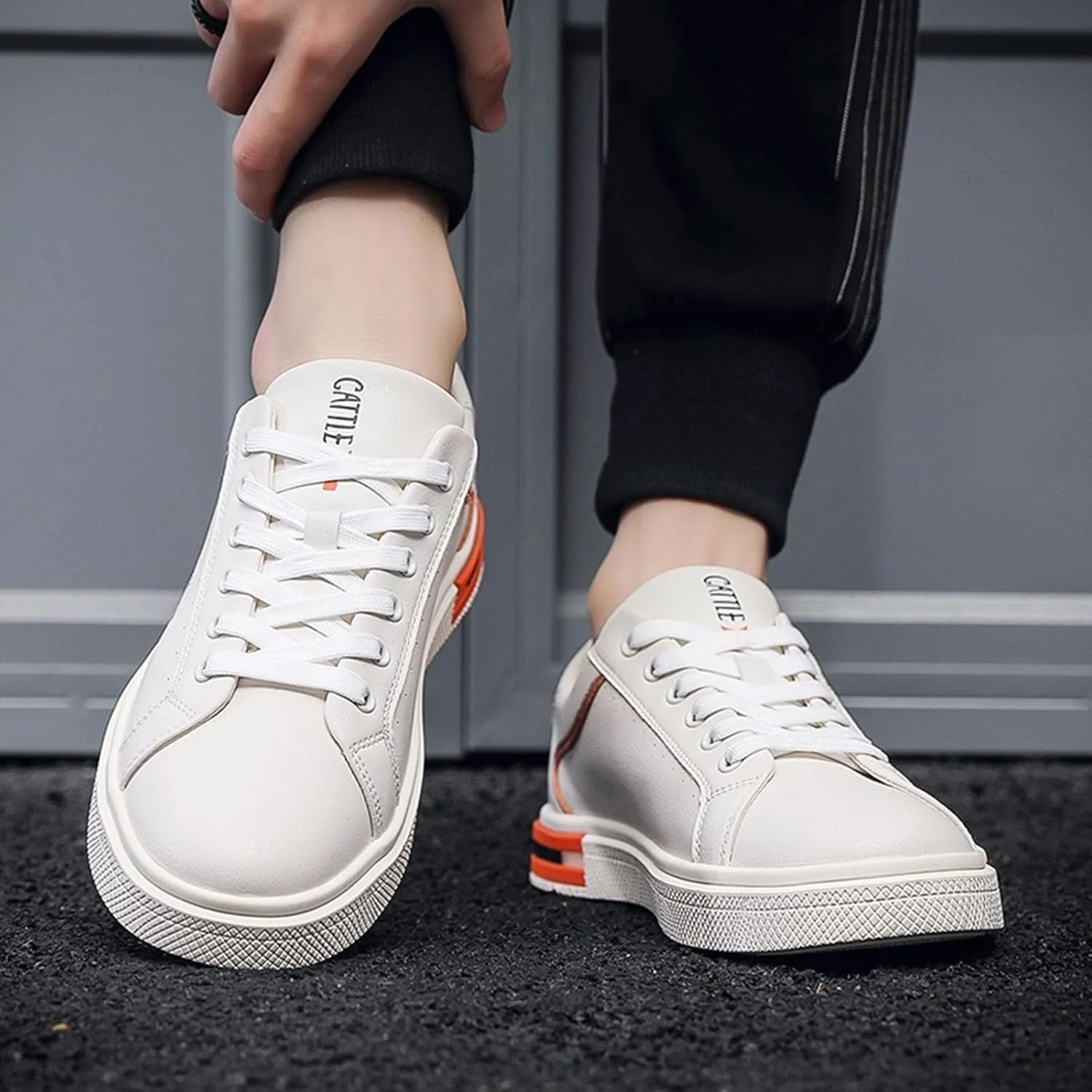 Men's Slip on Walking Shoes PU Leather Casual Dressy Memory Foam Breathable Mesh Fashion Sneakers Non Slip Arch Support Cushioning Athletic Running Shoes