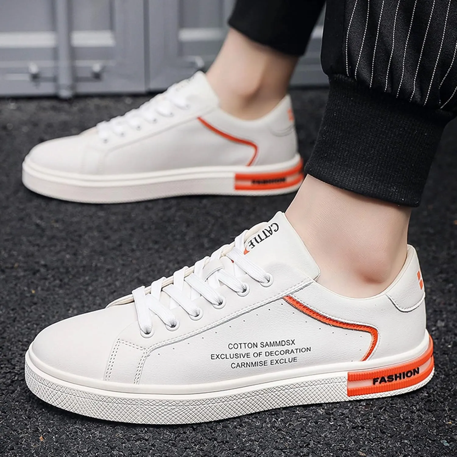 Men's Slip on Walking Shoes PU Leather Casual Dressy Memory Foam Breathable Mesh Fashion Sneakers Non Slip Arch Support Cushioning Athletic Running Shoes