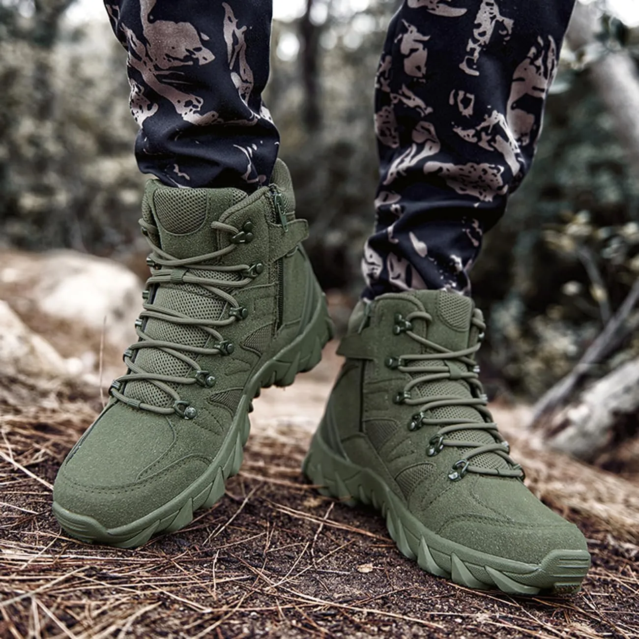 Men's Waterproof Hiking Boots Lightweight Breathable Combat Boots Outdoor Jungle Work Boots