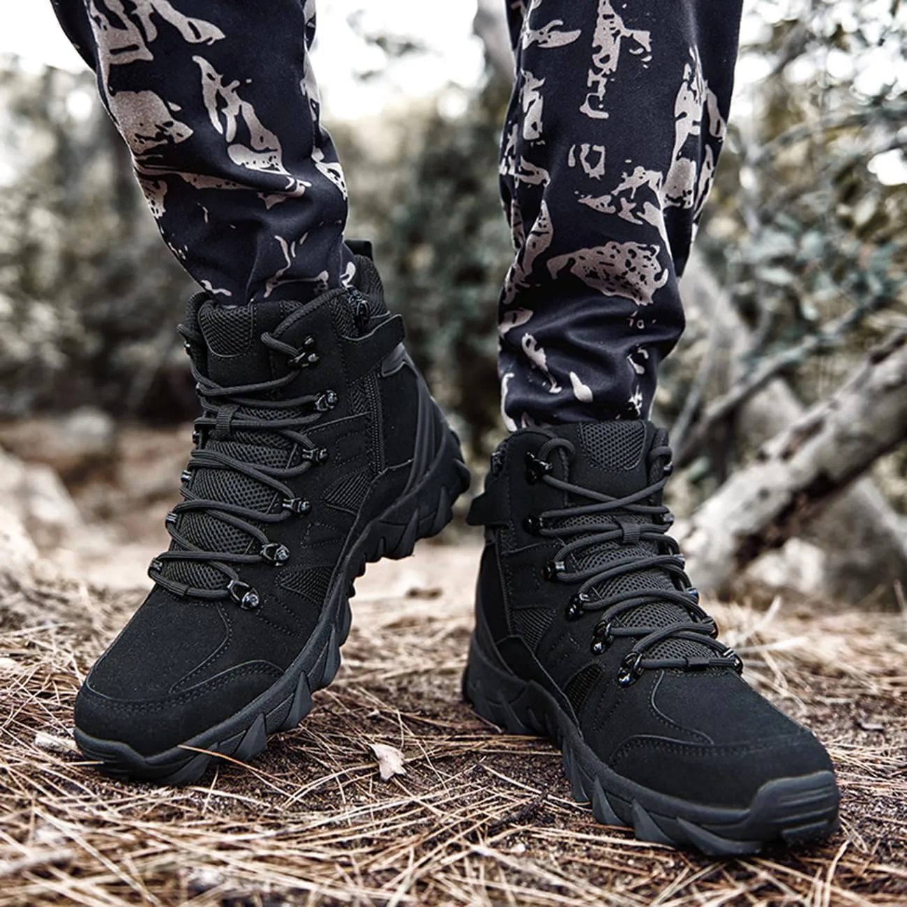 Men's Waterproof Hiking Boots Lightweight Breathable Combat Boots Outdoor Jungle Work Boots