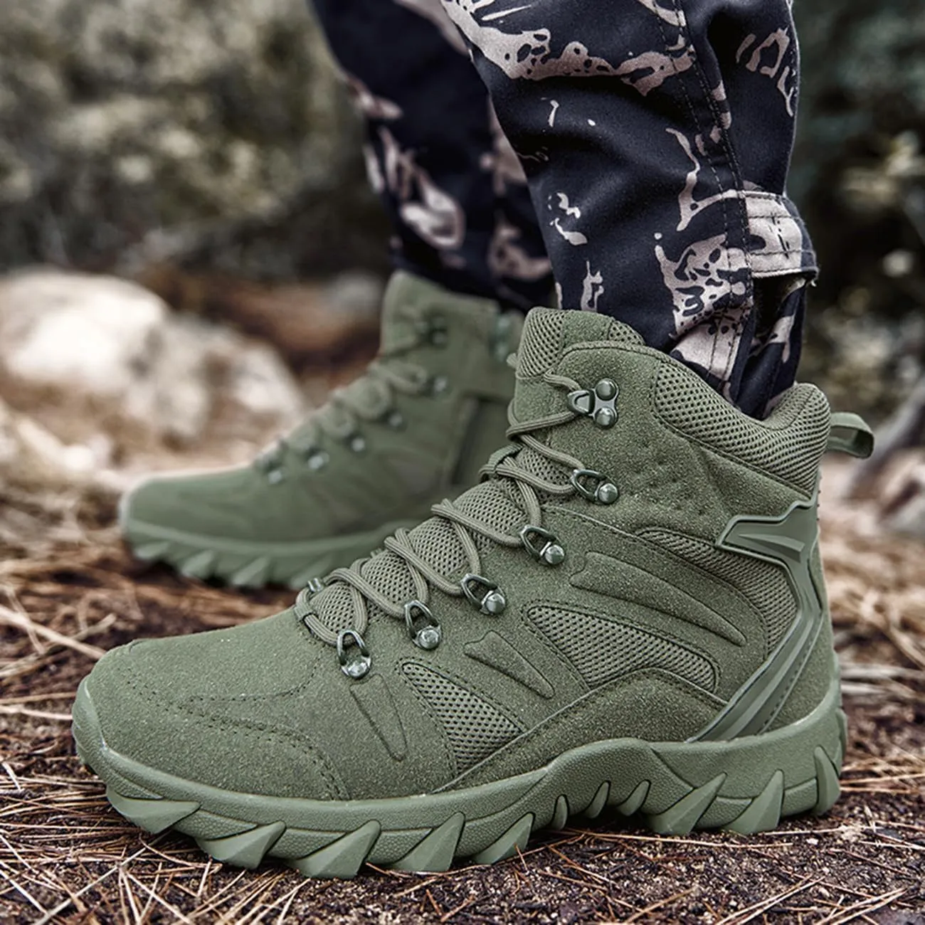 Men's Waterproof Hiking Boots Lightweight Breathable Combat Boots Outdoor Jungle Work Boots