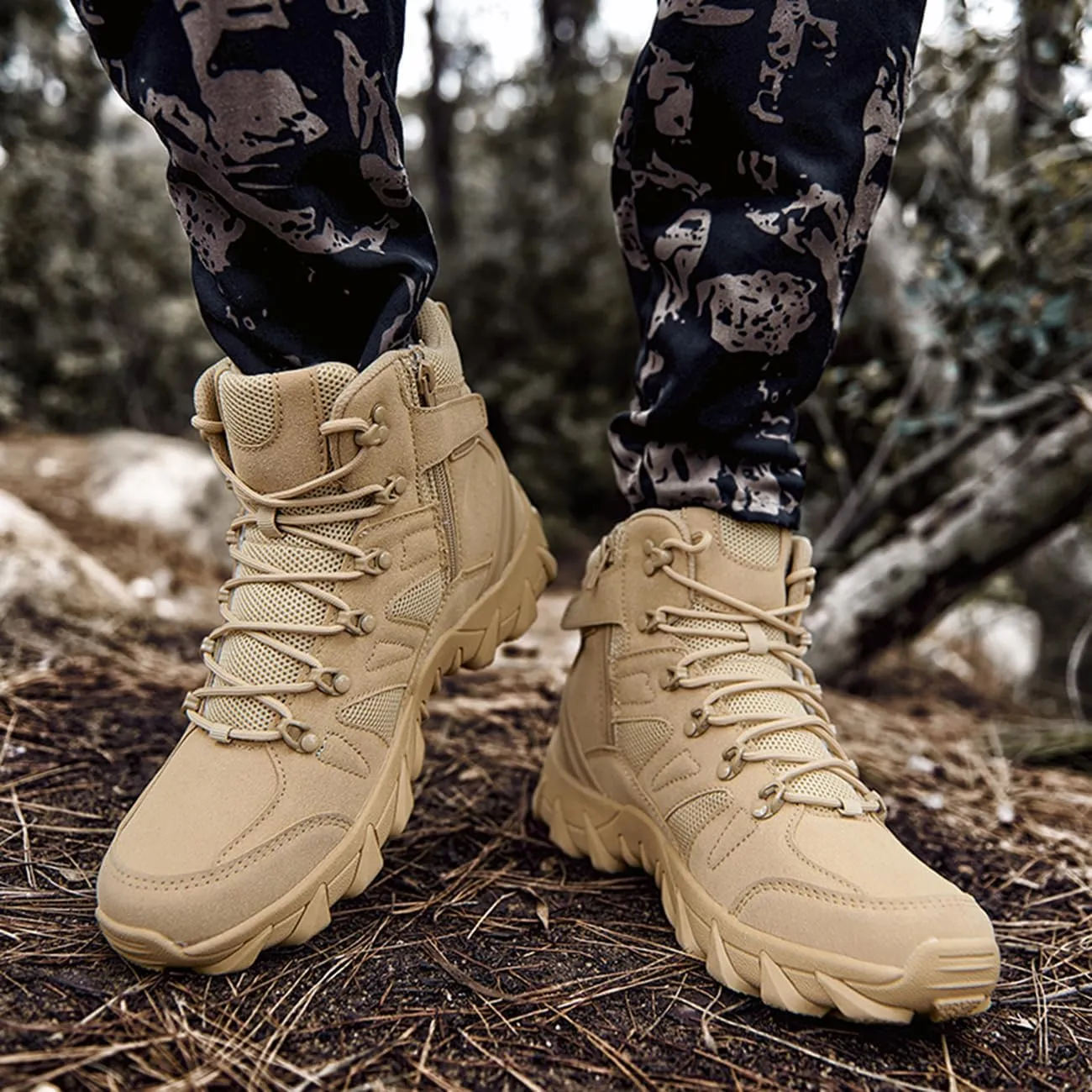 Men's Waterproof Hiking Boots Lightweight Breathable Combat Boots Outdoor Jungle Work Boots