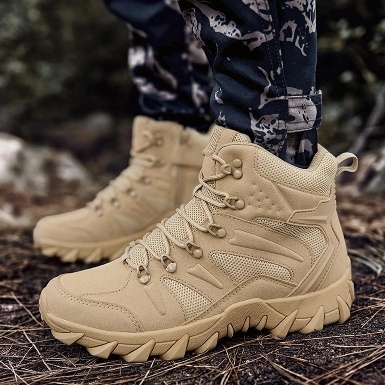 Men's Waterproof Hiking Boots Lightweight Breathable Combat Boots Outdoor Jungle Work Boots