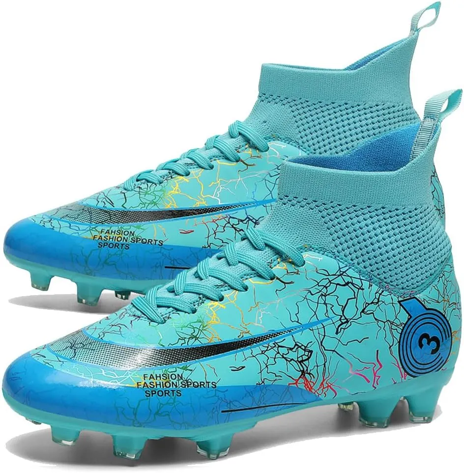 Men's Women's Soccer Cleats Turf Football Shoes High Top Boots Indoor Outdoor Comfortable Running Sneakers