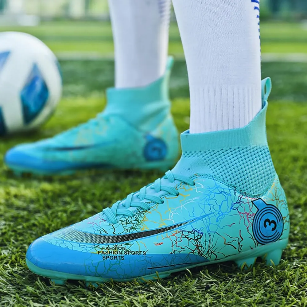 Men's Women's Soccer Cleats Turf Football Shoes High Top Boots Indoor Outdoor Comfortable Running Sneakers