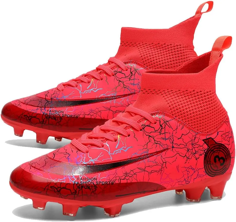 Men's Women's Soccer Cleats Turf Football Shoes High Top Boots Indoor Outdoor Comfortable Running Sneakers